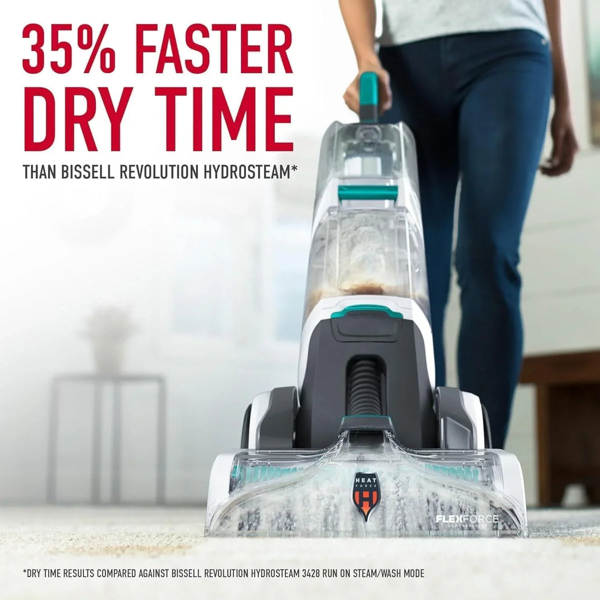 SmartWash Automatic Carpet Cleaner Machine, for Carpet and Upholstery, Deep Cleaning Carpet Shampooer, Carpet Deodorizer and Pet Stain Remover FH52000, Turquoise