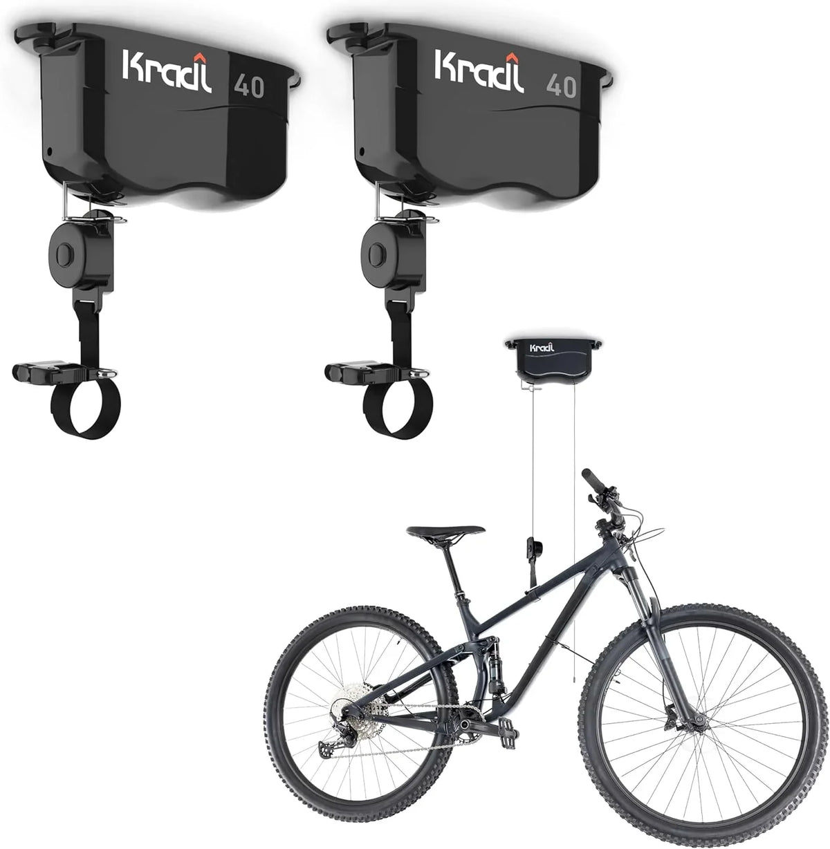 Wall-mounted bicycle lifting frame and storage rack. A bicycle storage and lifting frame that does not require electricity, nor clumsy ropes or pulleys.