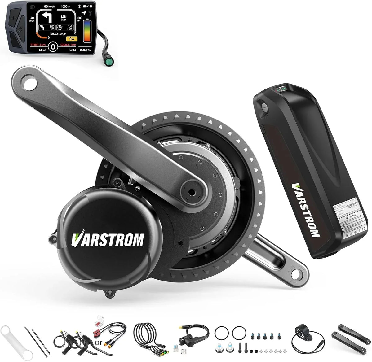 Torque Sensor Tong-Sheng TSDZ8 Mid Drive Motor Kit - 48V 750W Electric Bike Conversion Kit with EKD01 Display and Battery Optional, Compatible with BB 68-73MM Mountain/Road Bikes