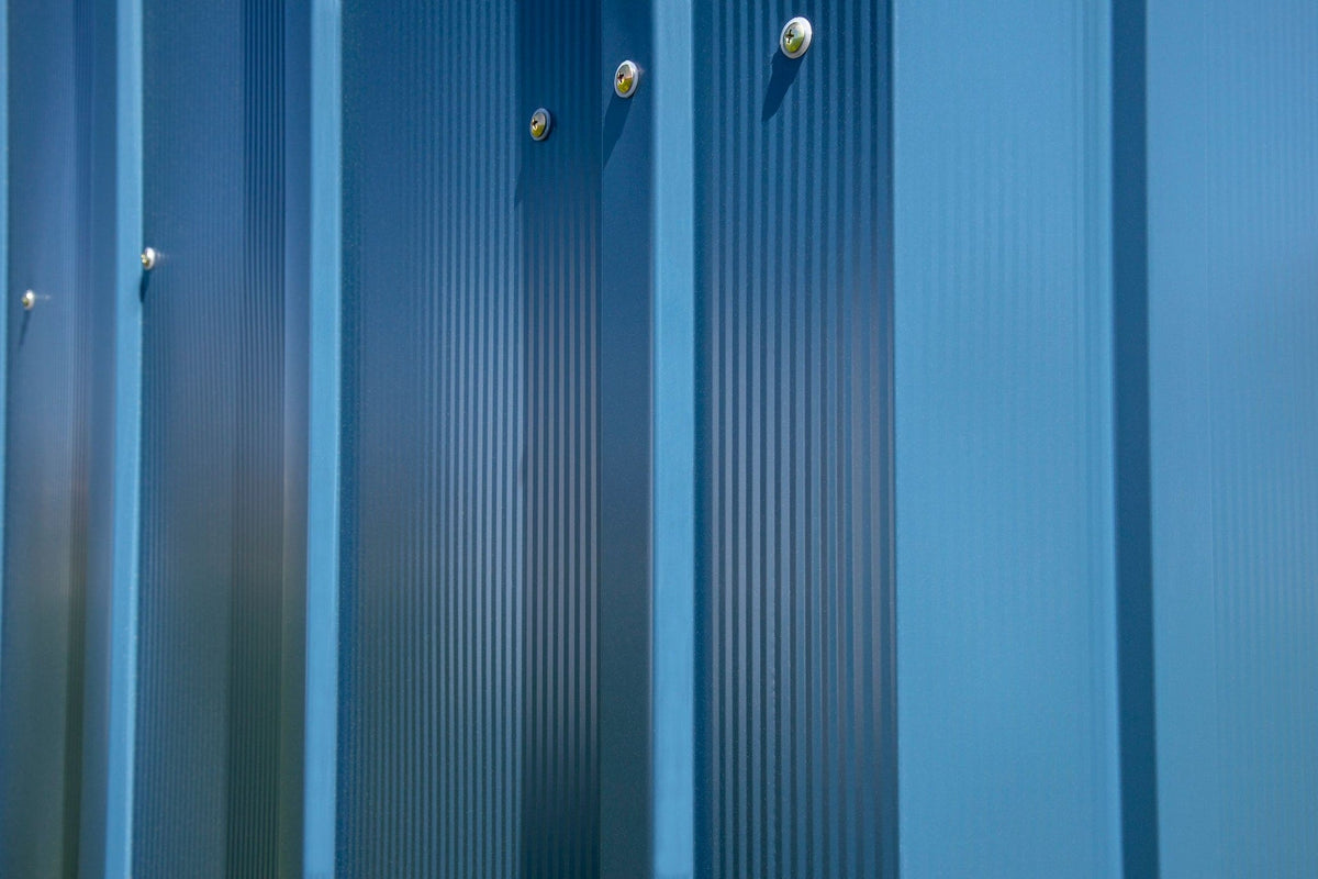 Classic 14x12-ft Blue Grey Corrosion-Resistant Steel Shed