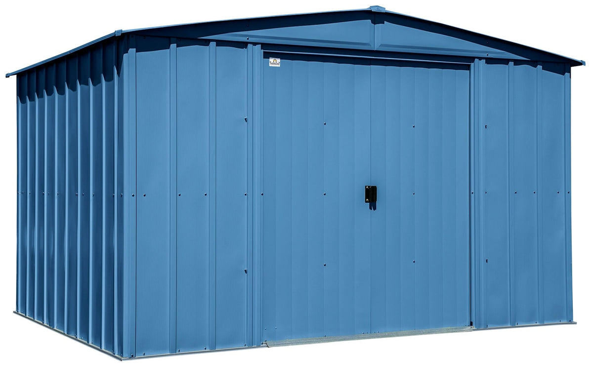 Classic Galvanized Steel Storage Shed, Blue Grey, 10-ft x 8-ft