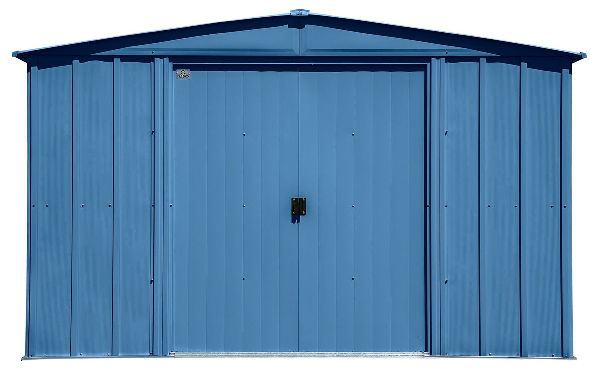 Classic Galvanized Steel Storage Shed, Blue Grey, 10-ft x 8-ft