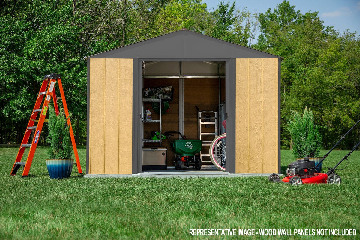 Ironwood Steel Hybrid Shed Kit, Anthracite, 10-ft x 8-ft