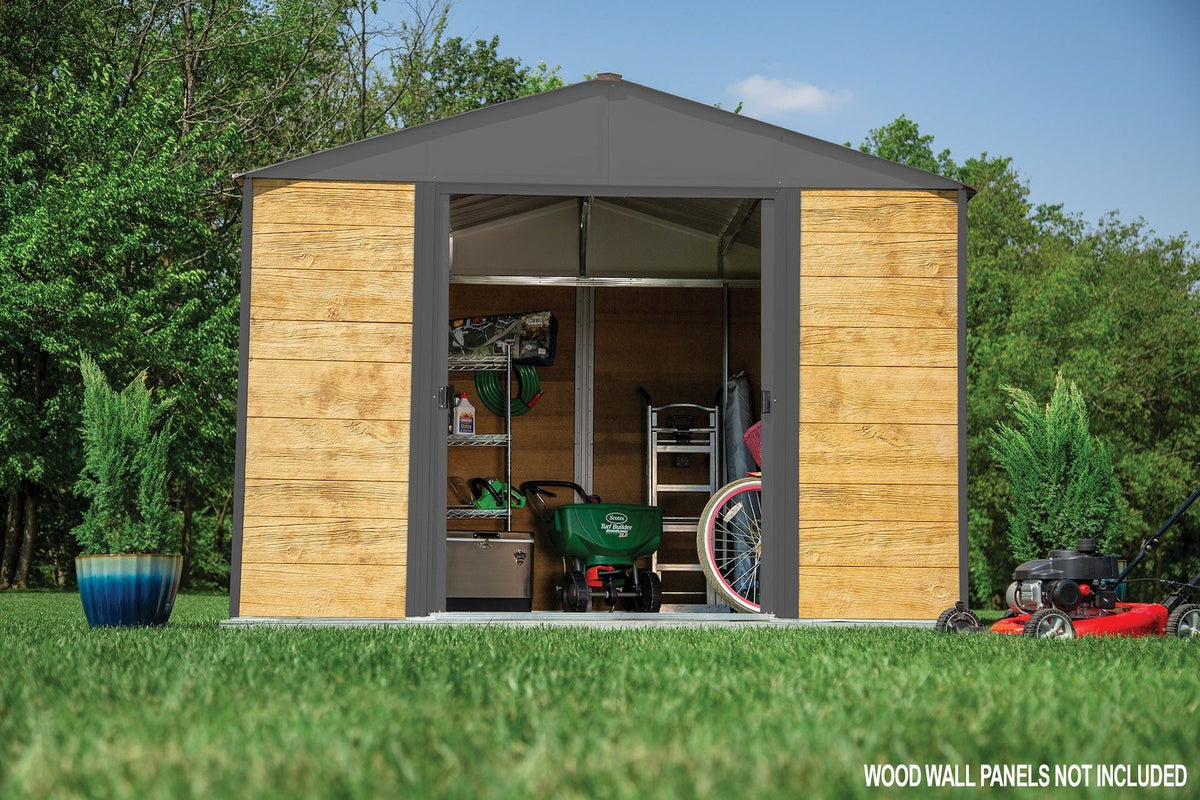 Ironwood Steel Hybrid Shed Kit, Anthracite, 10-ft x 8-ft