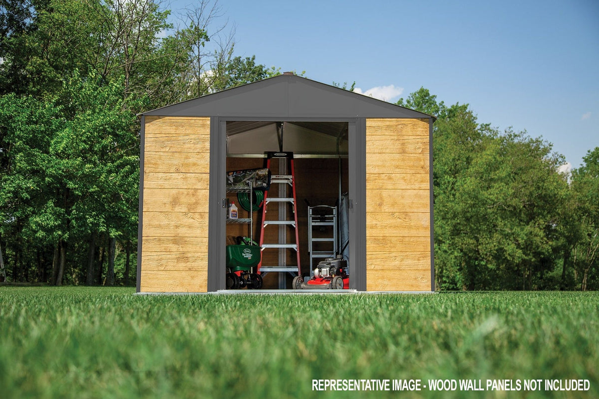 Ironwood Steel Hybrid Shed Kit, Anthracite, 10-ft x 8-ft