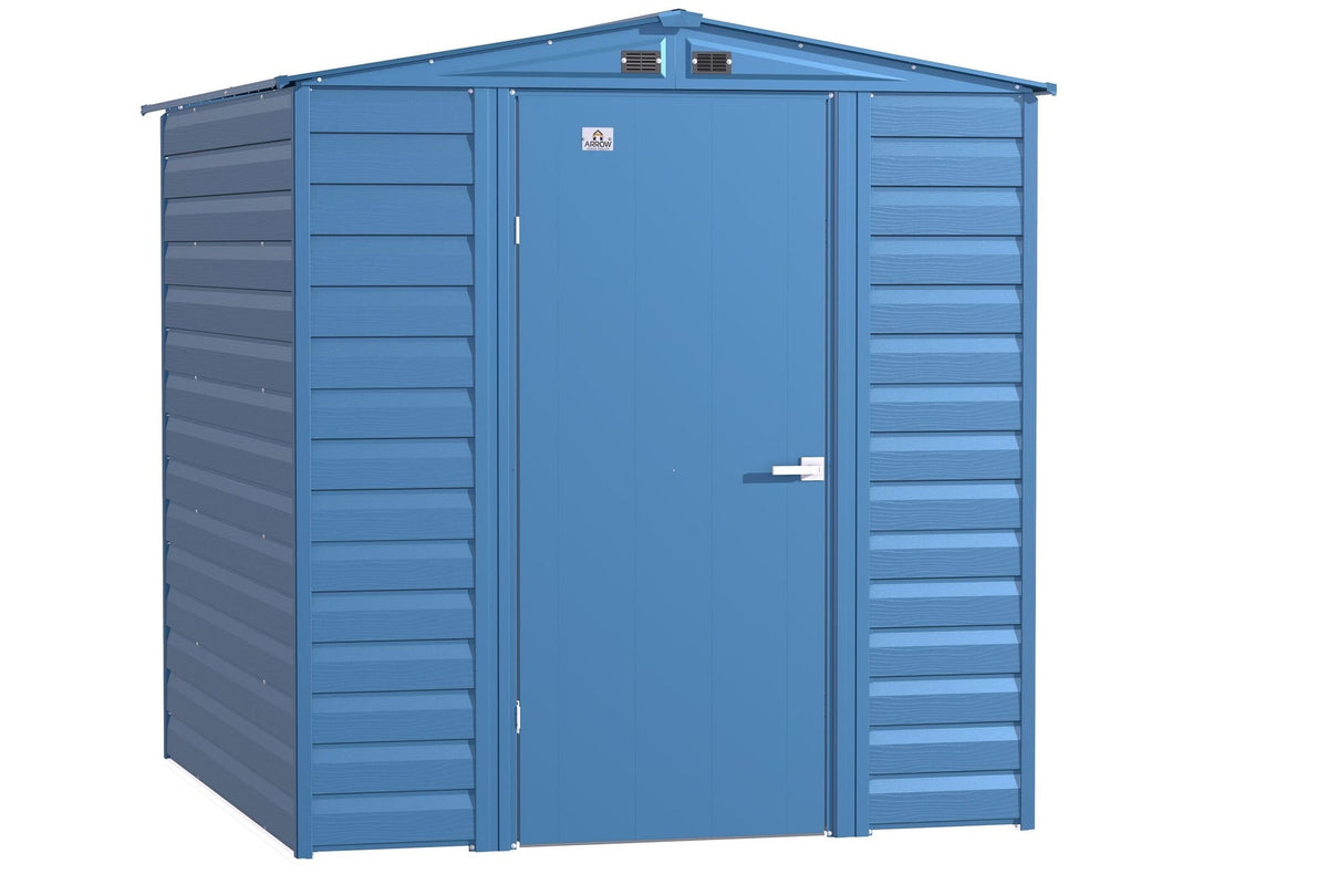 Select Galvanized Steel Storage Shed, Blue Grey, 6-ft x 7-ft