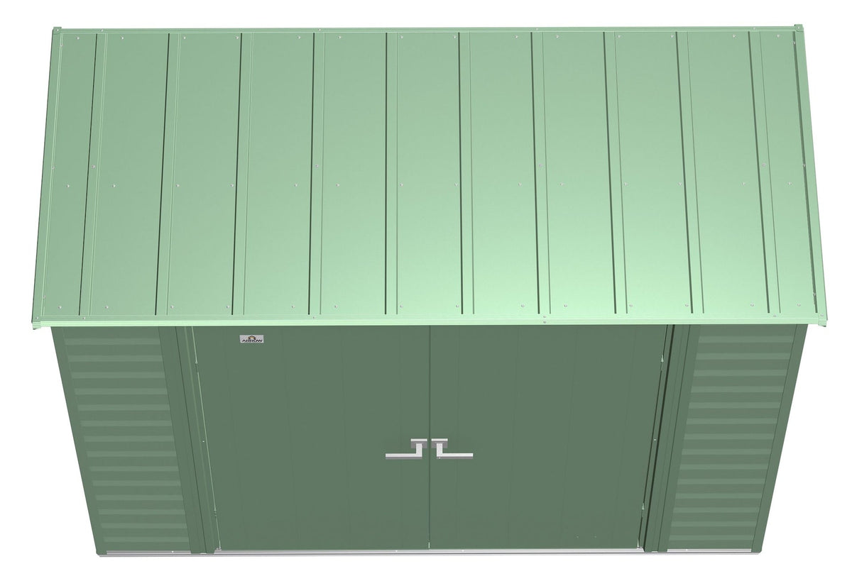 Select Galvanized Steel Storage Shed, Sage Green, 8-ft x 4-ft