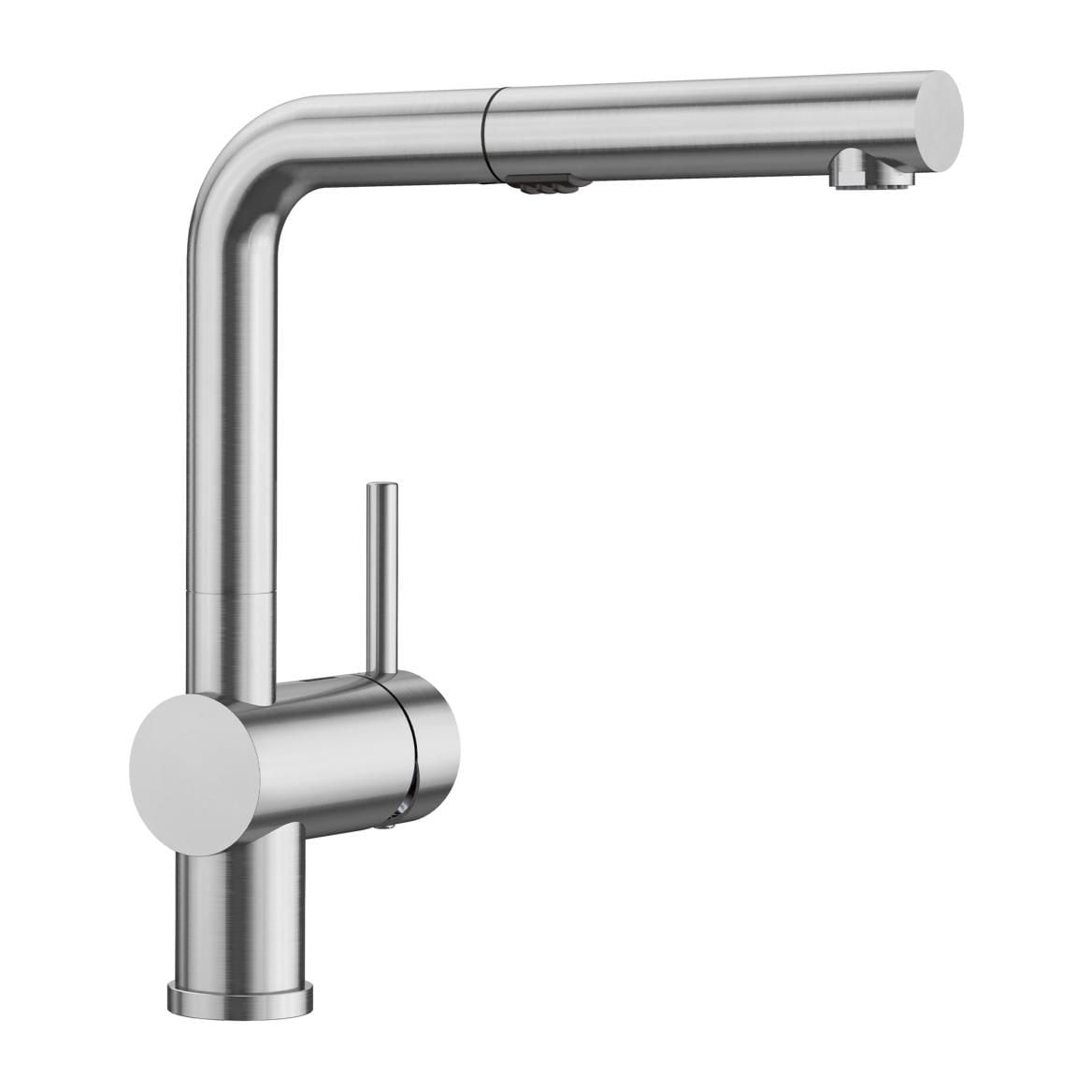 Linus Low Arc Pull-Out Dual-Spray Kitchen Faucet, PVD Steel