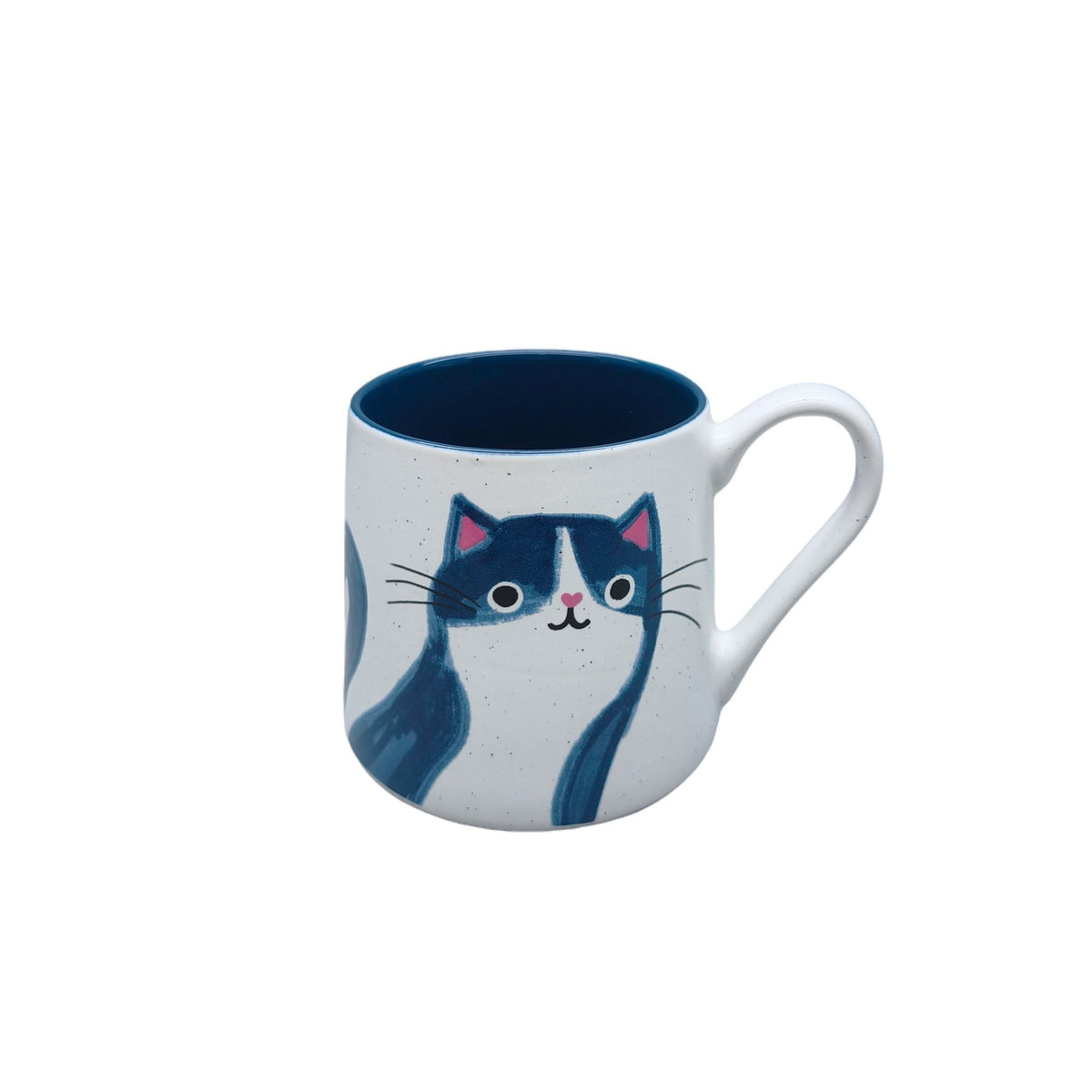 Durable Stoneware Cat Mug, Blue, 18-oz