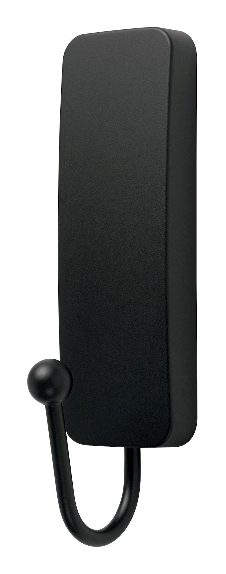 Medium Decorative Hook with Adhesive Strips, Matte Black, 3-lbs, 1 Strip per Pack