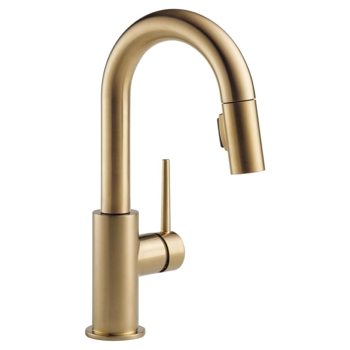 Trinsic 1-Handle Pull-Down Bar/Prep Faucet, Champagne Bronze