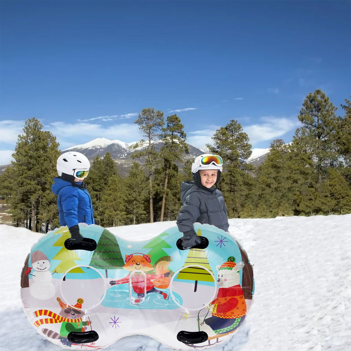 2-Person Duo Inflatable Winter Snow Tube