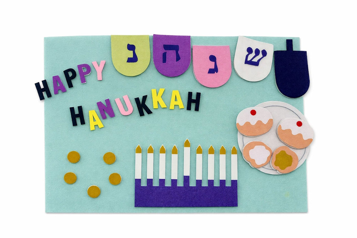 "Happy Hanukkah" Felt Interactive Activity Play Board Kit, 30-pc, for Hanukkah