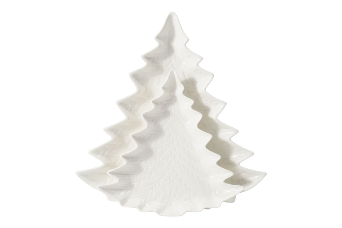 Co Embossed Porcelain Tree Serving Plates, 2-pk