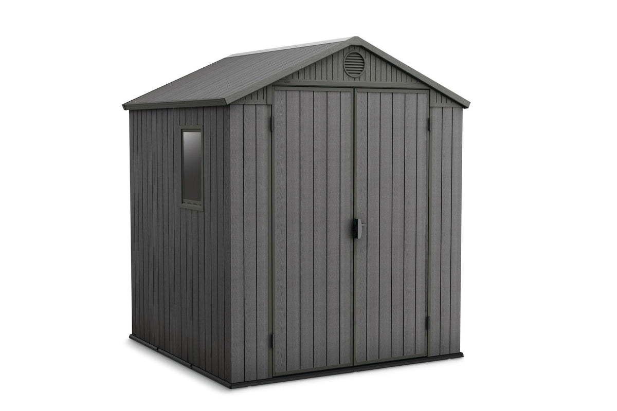 Darwin Outdoor Storage Shed, Grey, 6-ft x 6-ft