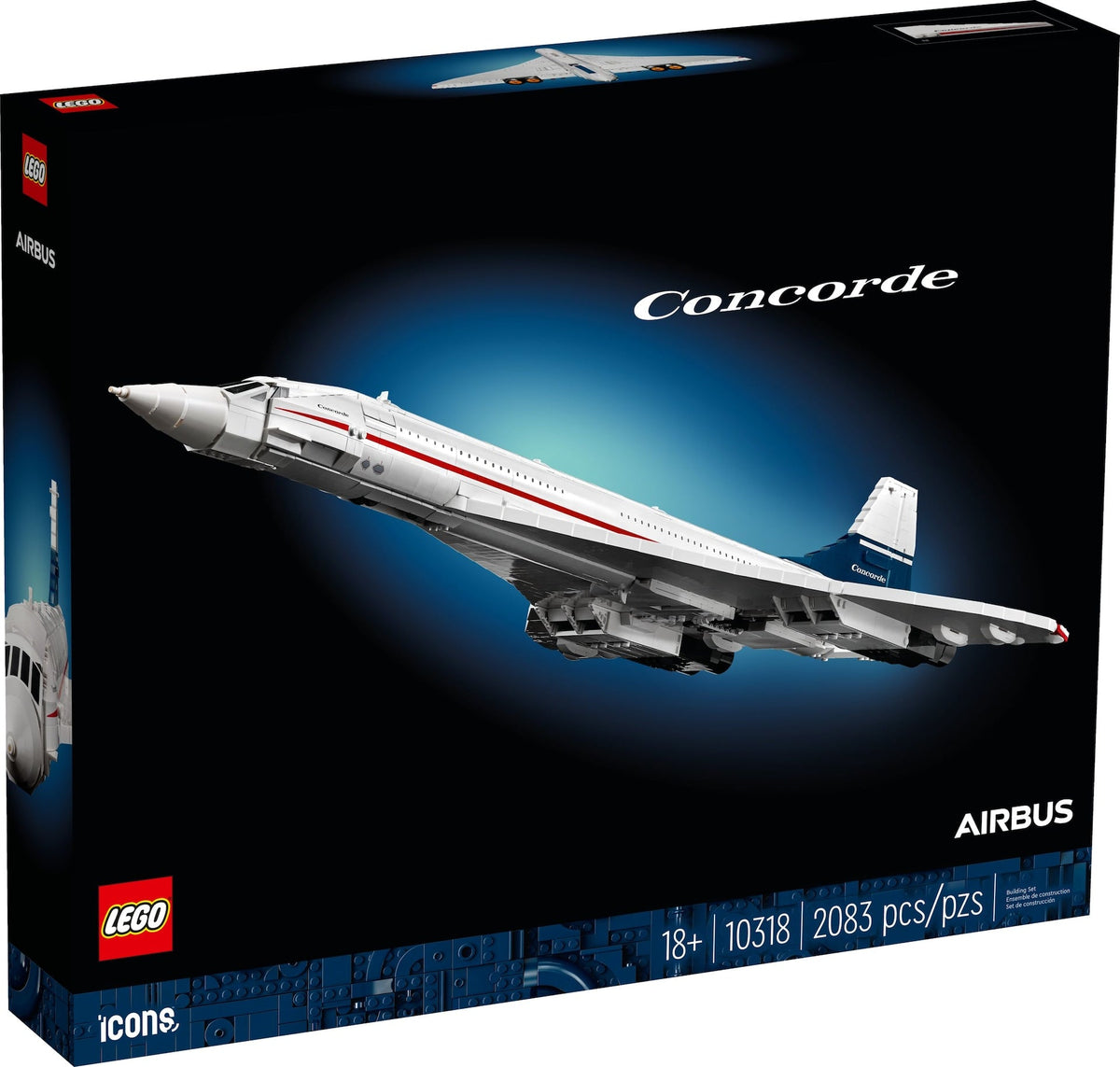 Icons Concorde Model Plane Building Set - 10318, 2083-pcs, Ages 18+
