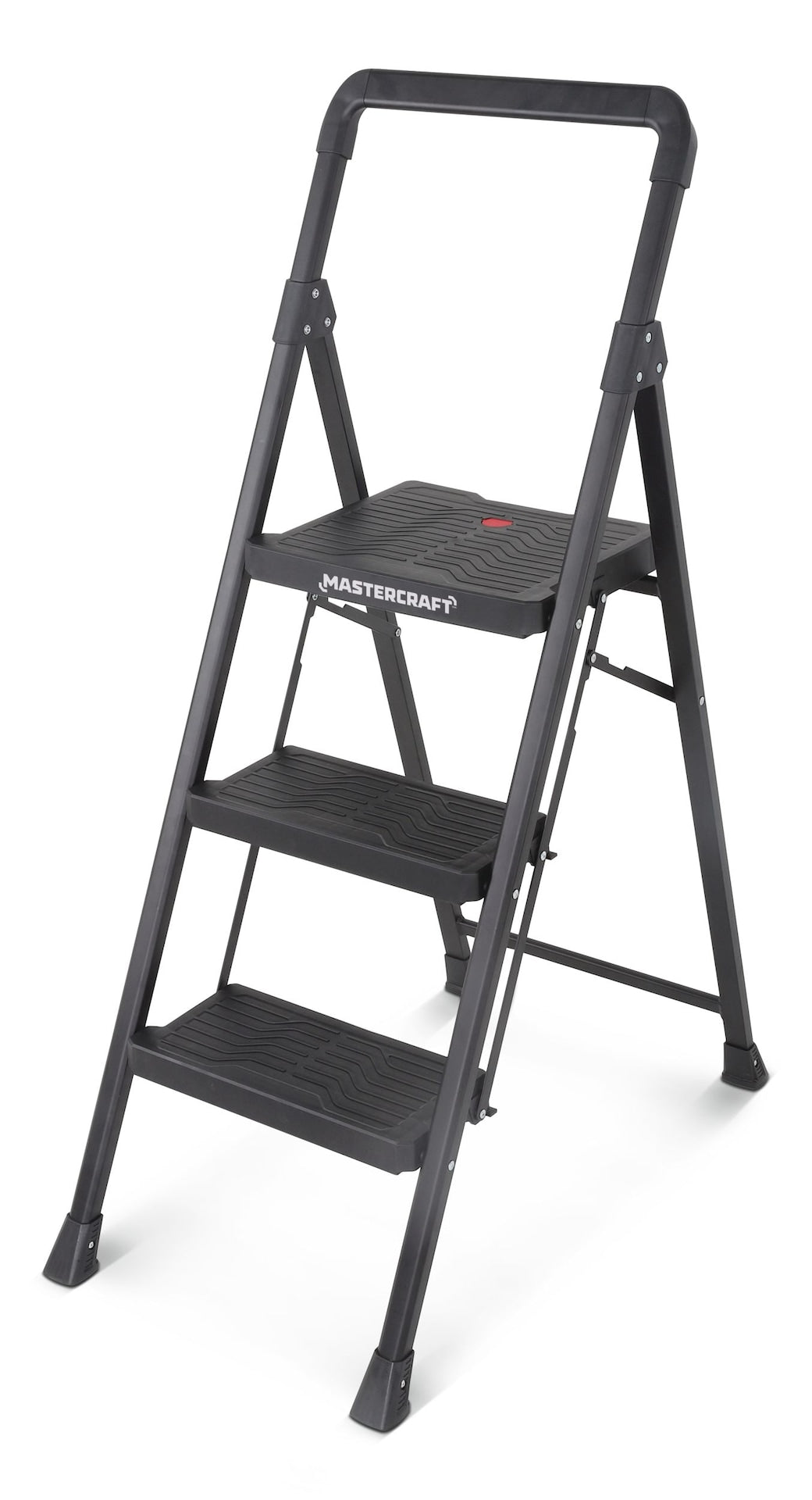 3-Step Metal/Plastic Folding Step Stool, 250-lb, 3.9 ft