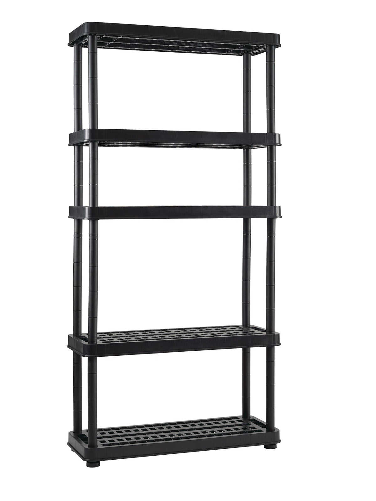 Adjustable 5-Shelf Resin/ Plastic Storage Rack/ Shelving Unit, 36 x 14 x 72-in