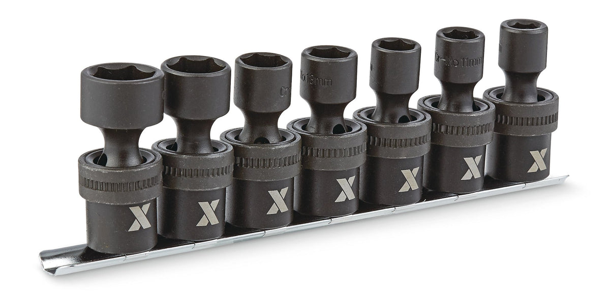 3/8-in Drive Swivel Impact Socket Set, 7-pc, Metric, CRMO