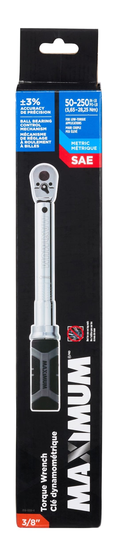 3/8-in Drive Torque Wrench, 50-250 in-lbs