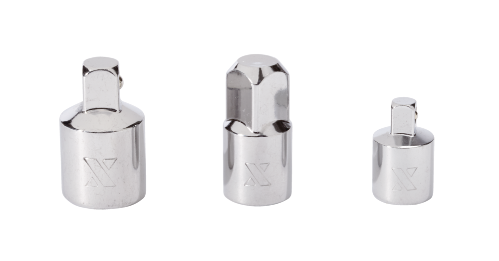 Socket Adapter Set, 3-pc, Nickel-Chrome Plating