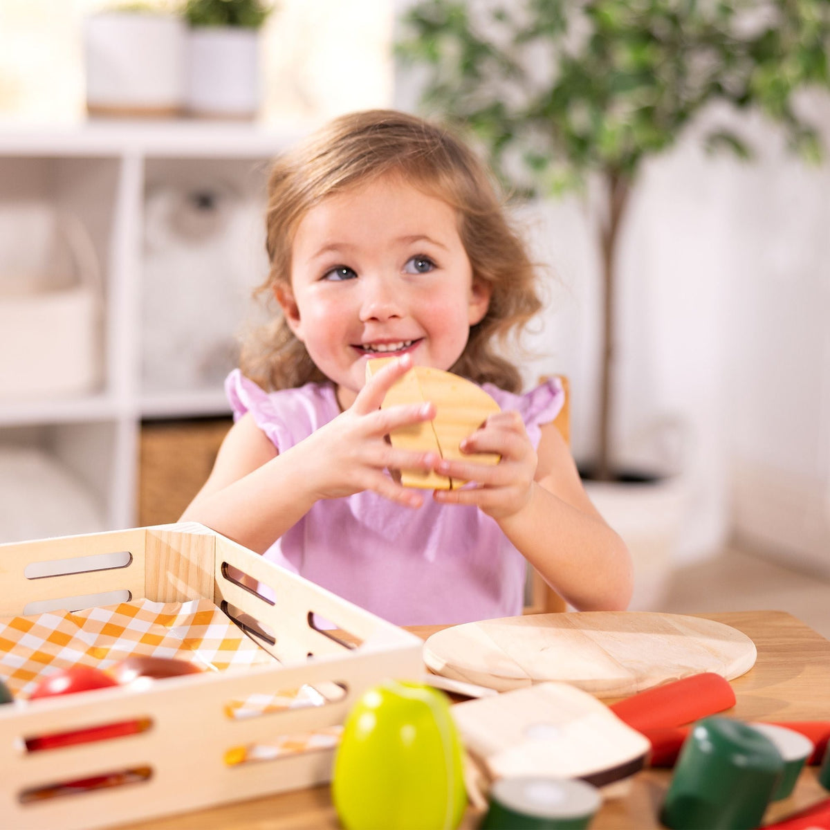 Wooden Cutting Food Playset, Ages 3+