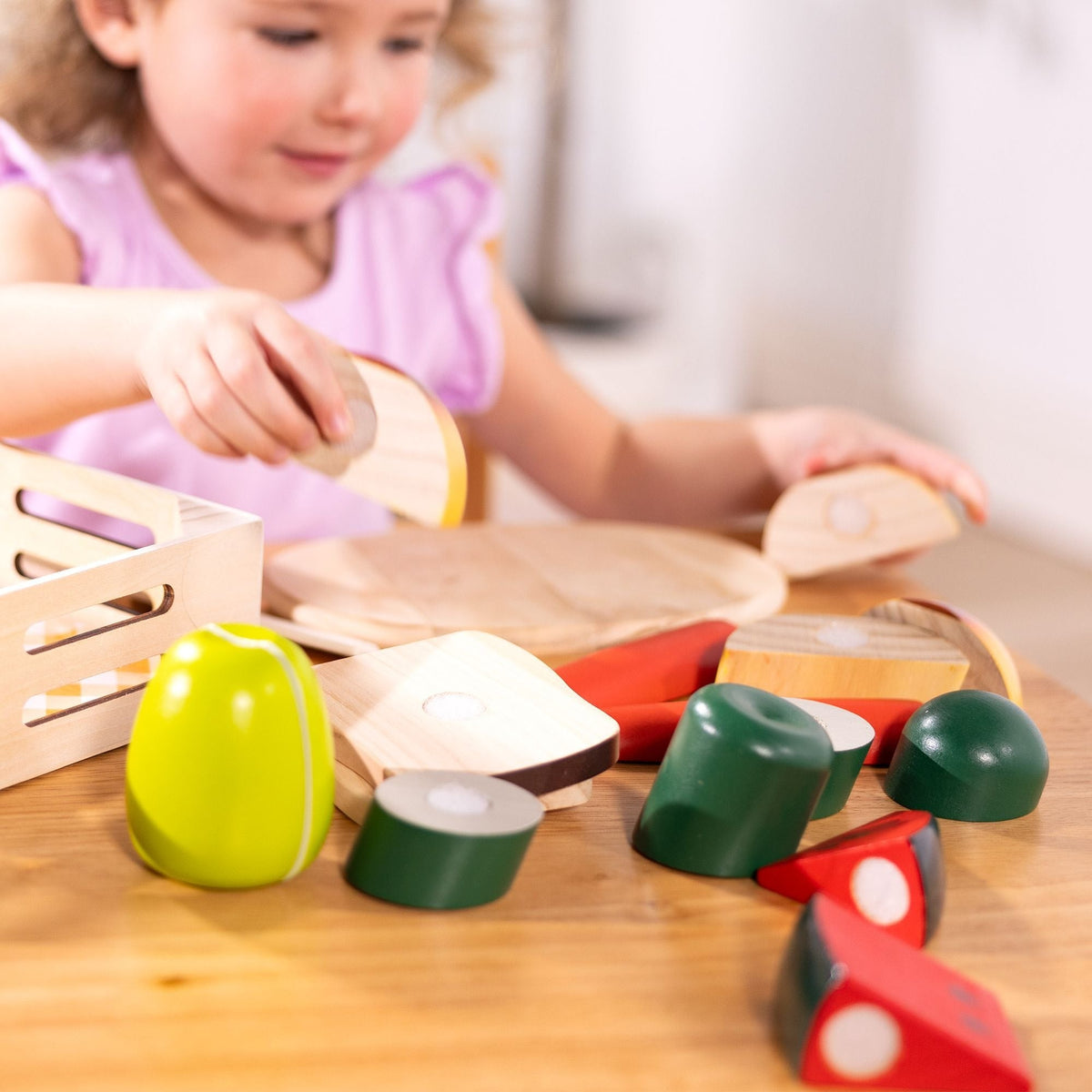 Wooden Cutting Food Playset, Ages 3+