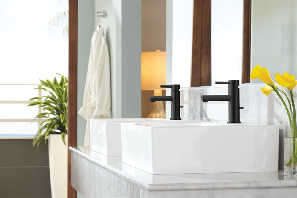 Align Single Handle Single Hole Bathroom Sink Faucet, Matte Black