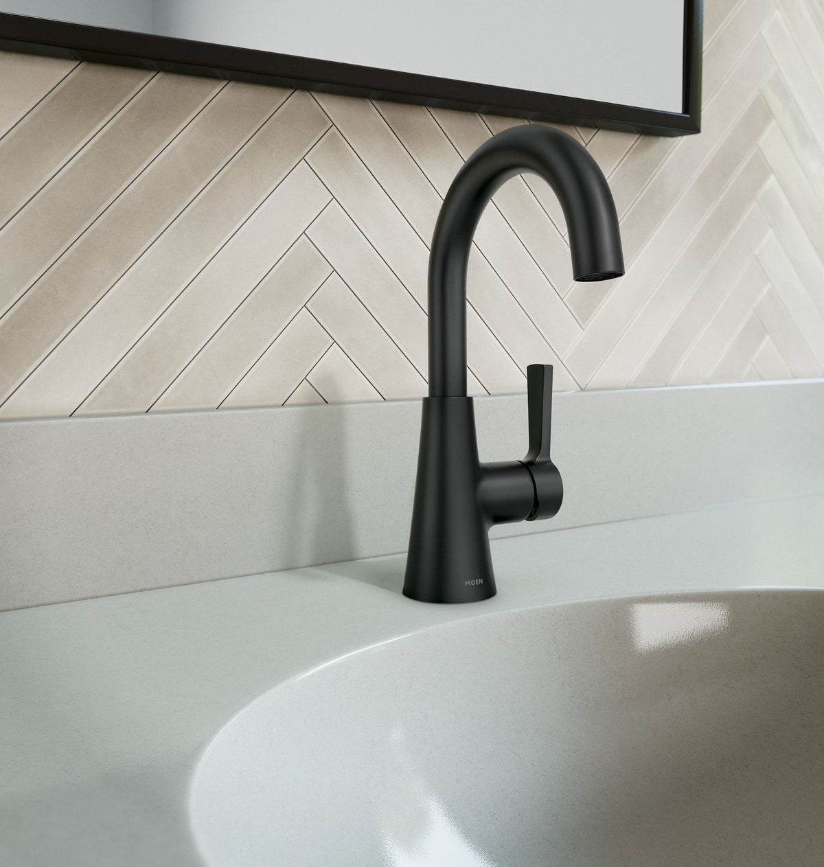 Mikah Single Handle Bathroom Faucet, Matte Black