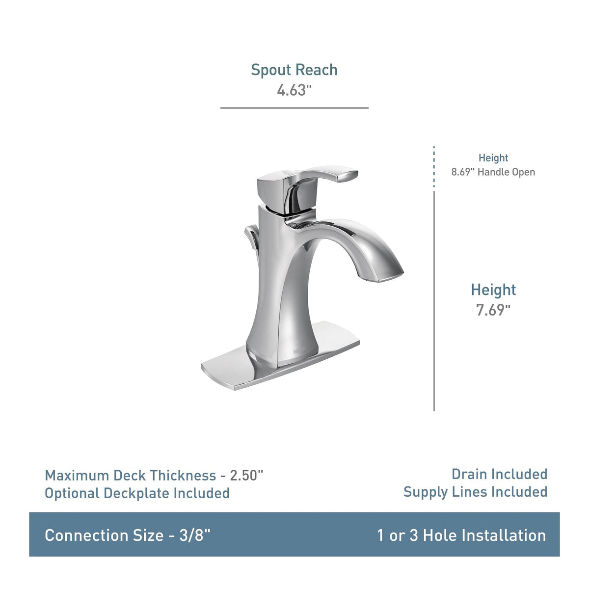 Voss Double Handle High Arc Single Hole Bathroom Sink Faucet, WaterSense Certified, Oil Rubbed Bronze