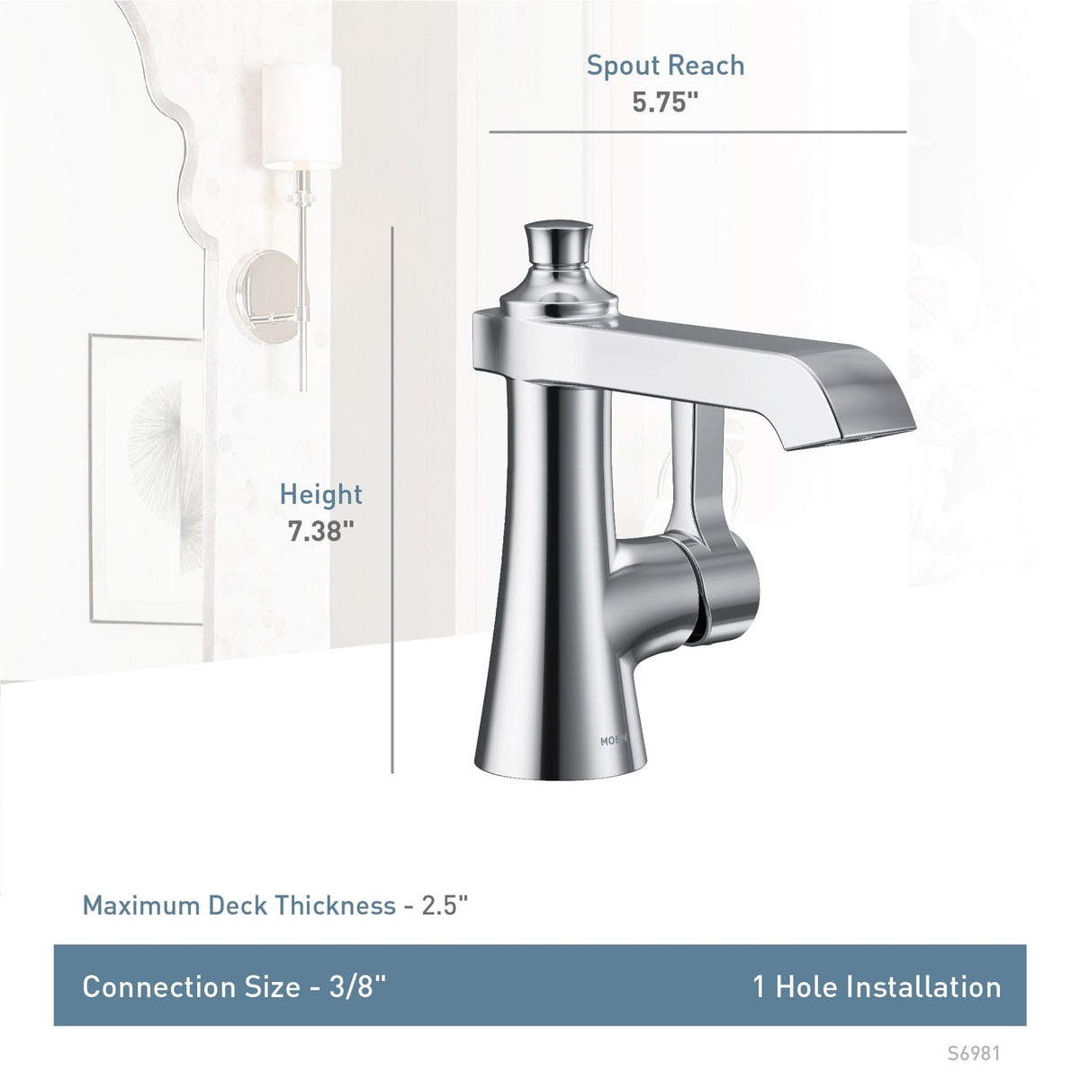 Voss Single Handle High Arc Bathroom Sink Faucet, Brushed Gold