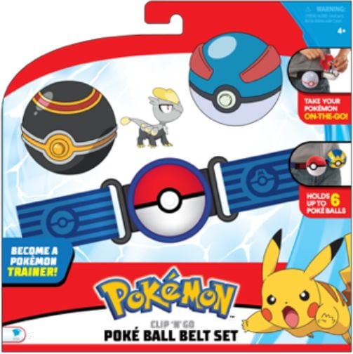 Clip 'N' Go Poké Ball Belt Set With 2-Inch Action Figure & Balls, Assorted, Age 4+