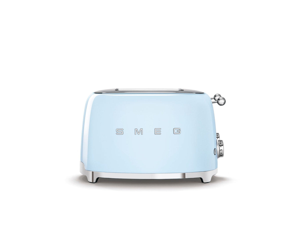 50s Retro Style Wide Slot Pop-up Toaster, 4-Slice, Pastel Blue