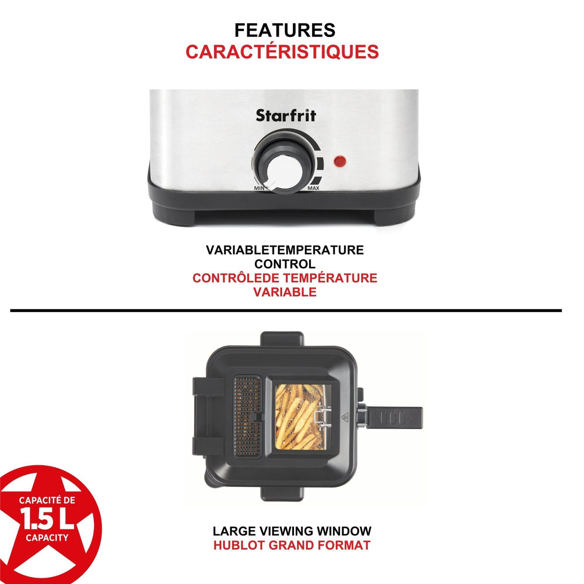 Deep Fryer with Variable Temperature Control, 1.5-L