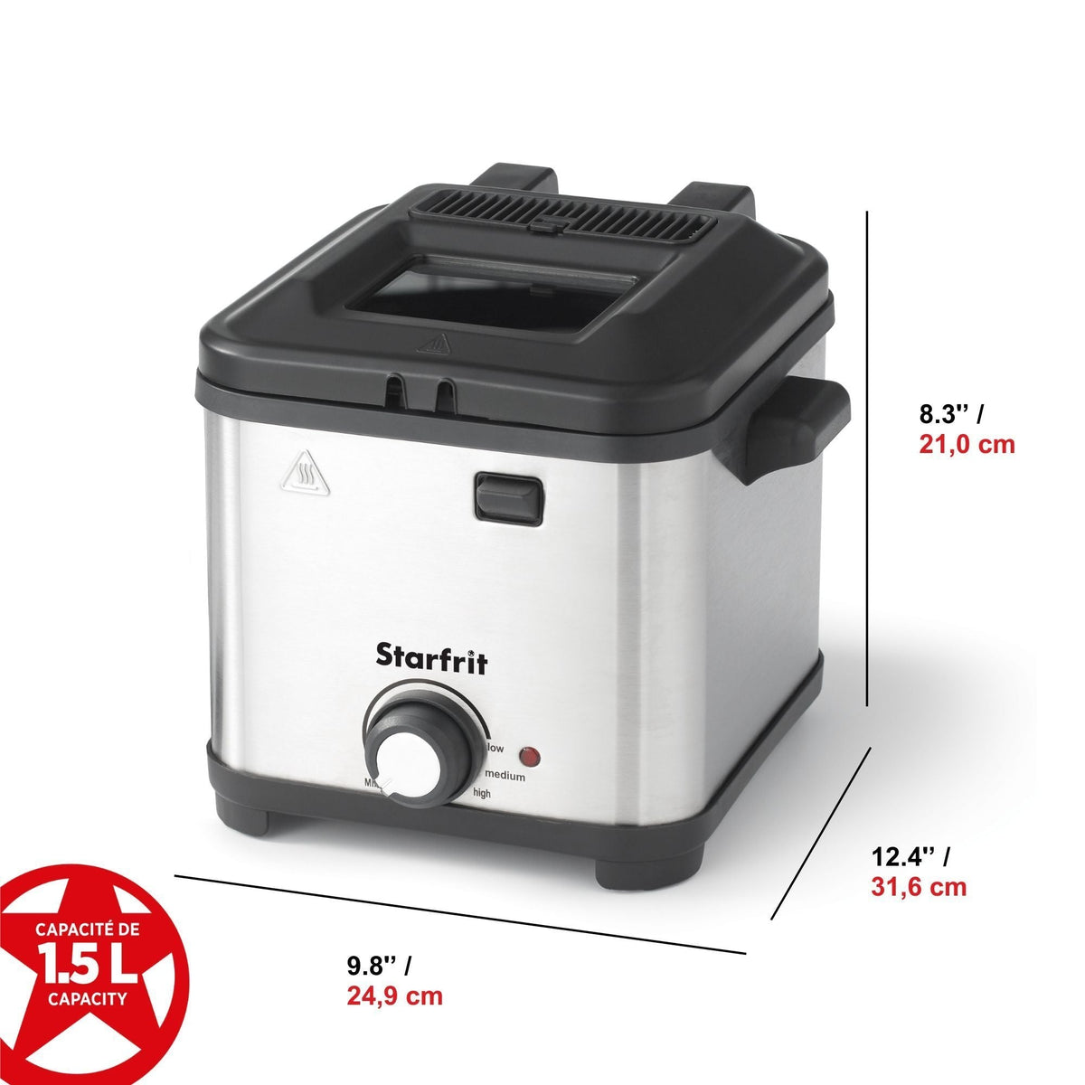 Deep Fryer with Variable Temperature Control, 1.5-L