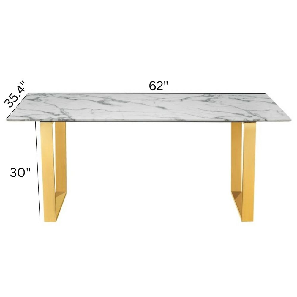 Rectangle Faux Marble Dining Table