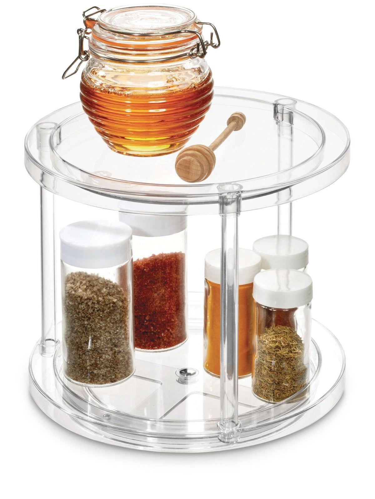 Clear 2-Tier Rotating Turntable Organizer