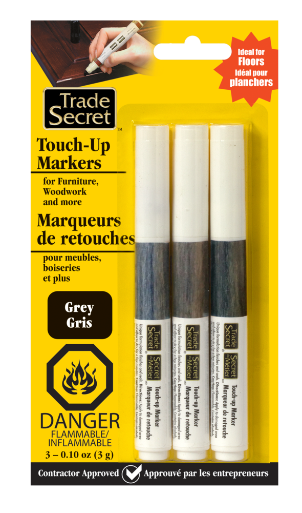 Touch-Up Repair Marker, Quick Drying & Fade Resistant, Grey, 3-pk
