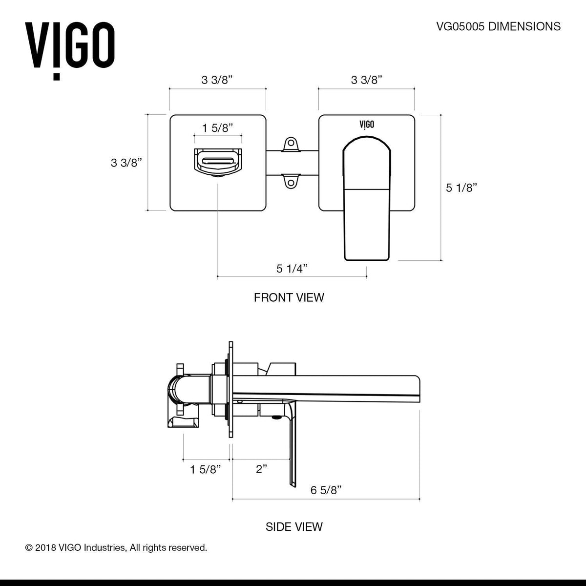 Atticus Brushed Nickel Wall Mount Bathroom Faucet