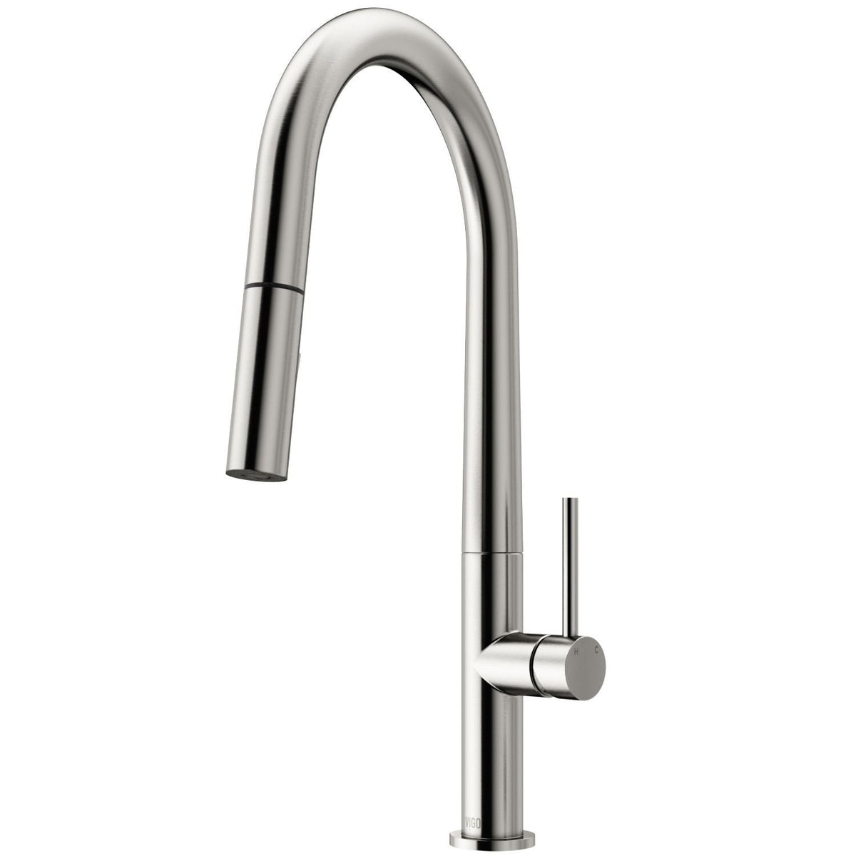 Greenwich Single Handle Pull Down Sprayer Kitchen Faucet with Deck Plate, Stainless Steel