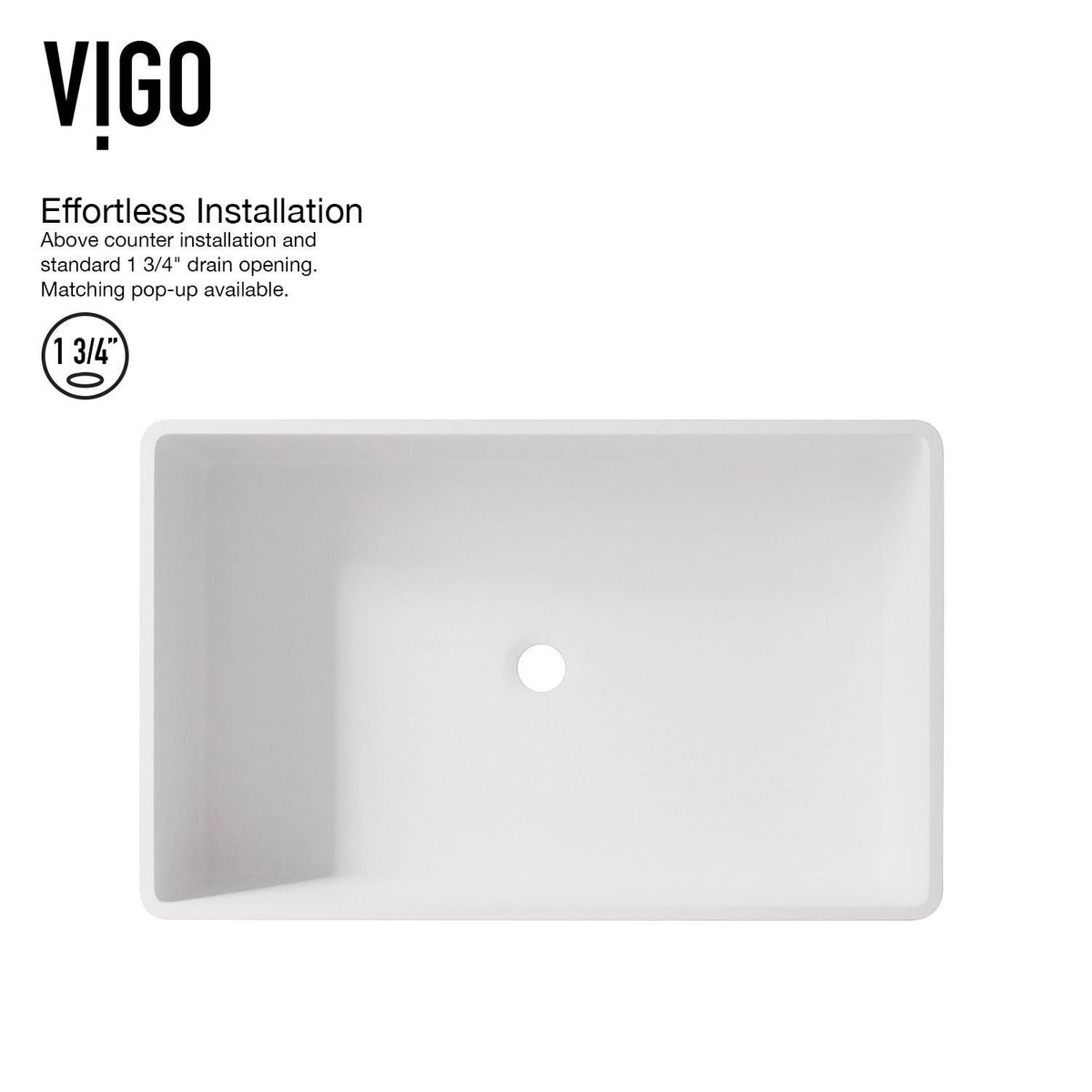 Magnolia White Bathroom Sink/Basin Set with Cass Faucet and Rectangular Composite Vessel