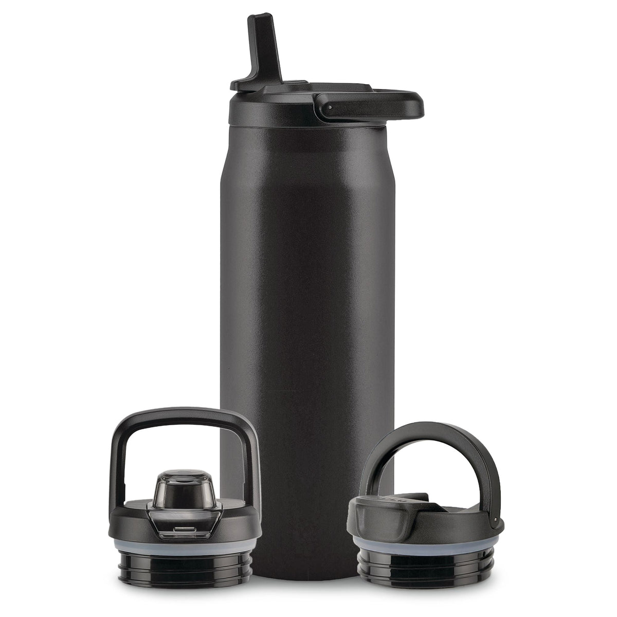 Core Vacuum Insulated Stainless Steel Bottle, 32-oz, Black, with Multi Lid