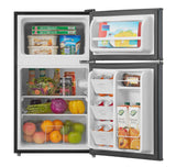 Arctic King 3.2 Cu ft Two Door Mini Fridge with Freezer, Stainless Steel, E-Star