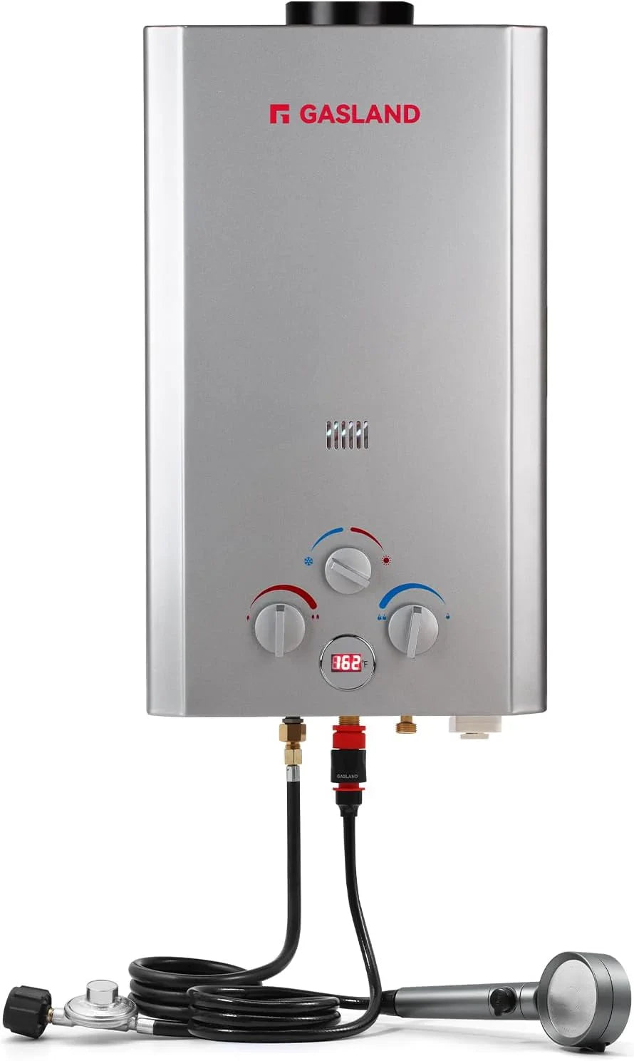 Portable Tankless Water Heater, Outdoors 6L 1.58GPM Propane Water Heater for RV Camping, Overheating Protection