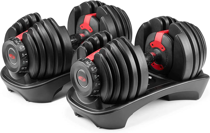 Bowflex SelectTech 552 Adjustable Dumbbells Pair, 5-52.5 lbs, Space-Saving Home Gym Equipment F4126