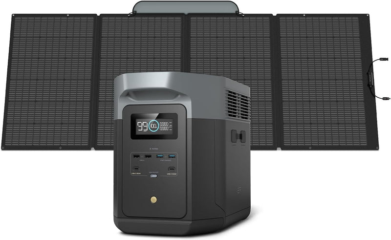 Portable Power Station DELTA 2 Max, 2400W LFP Solar Generator, Full Charge in 1 Hr, 2048Wh Solar Powered Generator for Home Backup(Solar Panel Optional) Z3591
