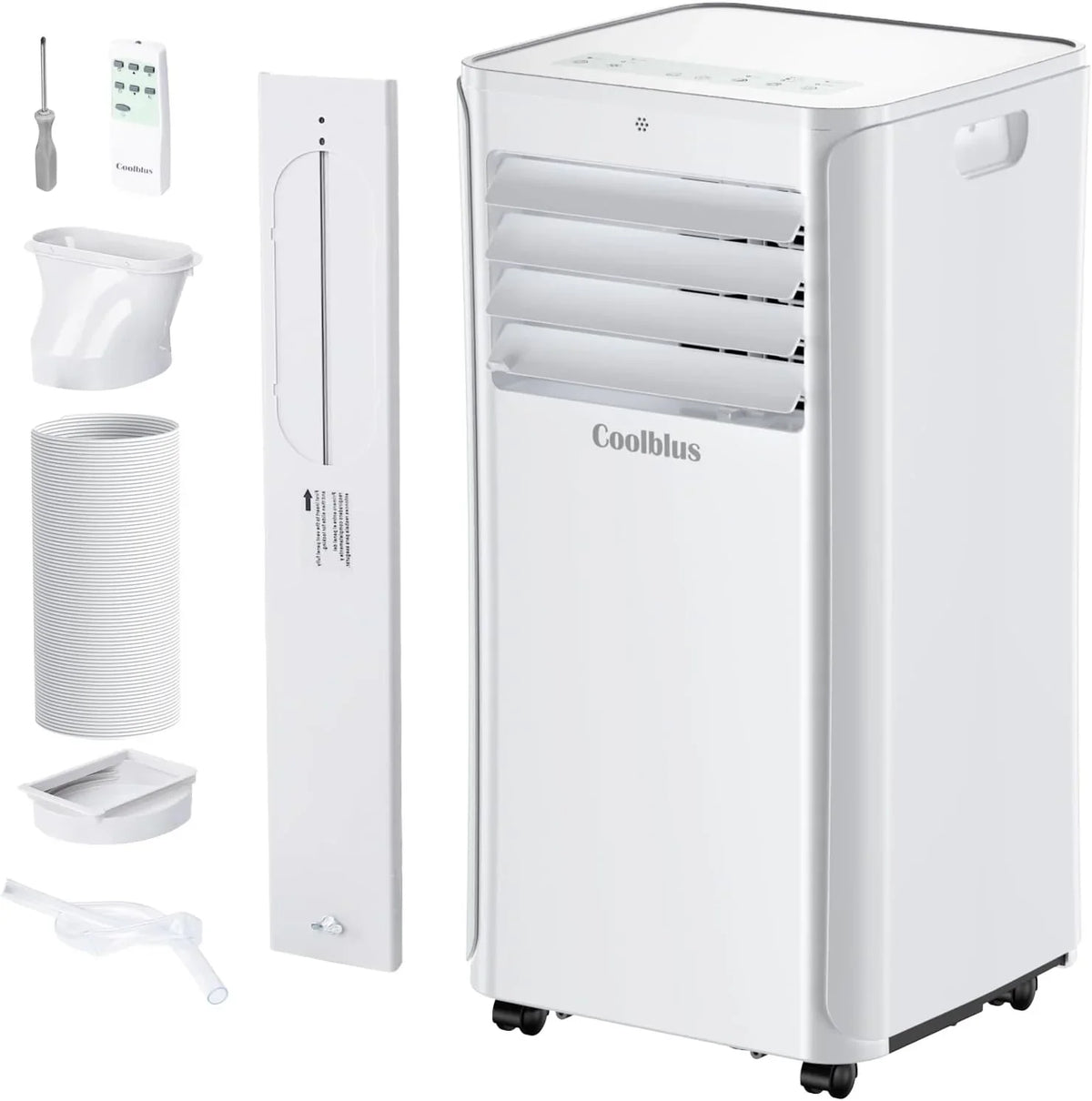 8500 BTU Portable Air Conditioners Cool Up to 360 Sq.Ft,3 IN 1 portable ac unit with Remote Control/LED Display/24Hrs Timer/Window Installation Kit & Screwdriver,White