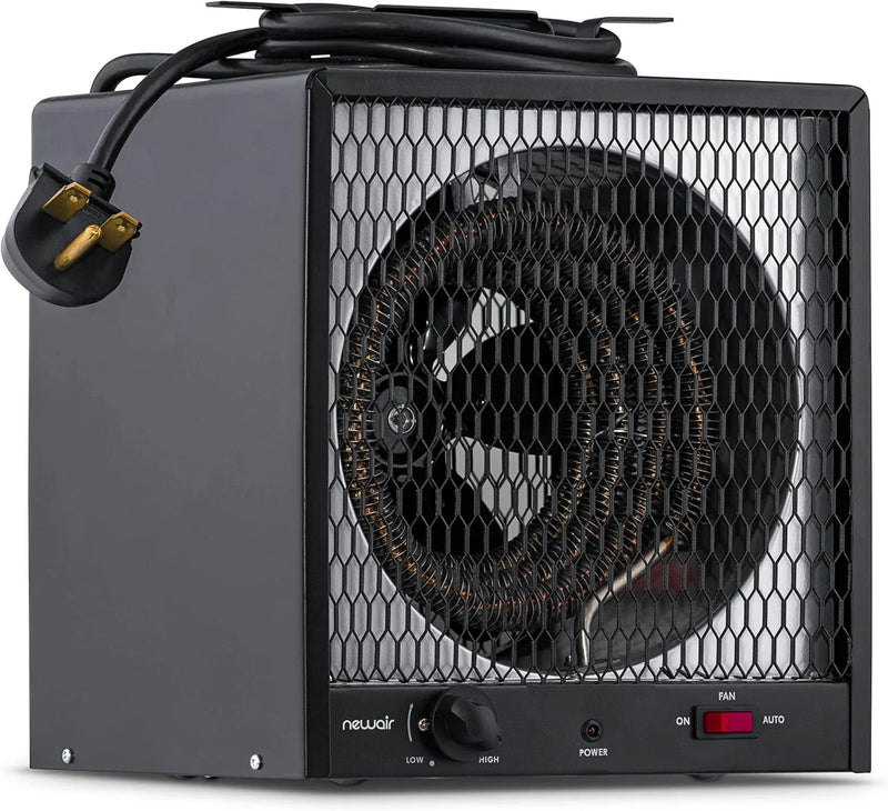 Portable Heater (240V) Portable Electric Garage Heater Heats Up to 600 sq. ft. with 6-Foot Cord Wrap and Carrying Handle | 5600 Watt Portable Electric Shop Heater for Garage and Work Shop D6235