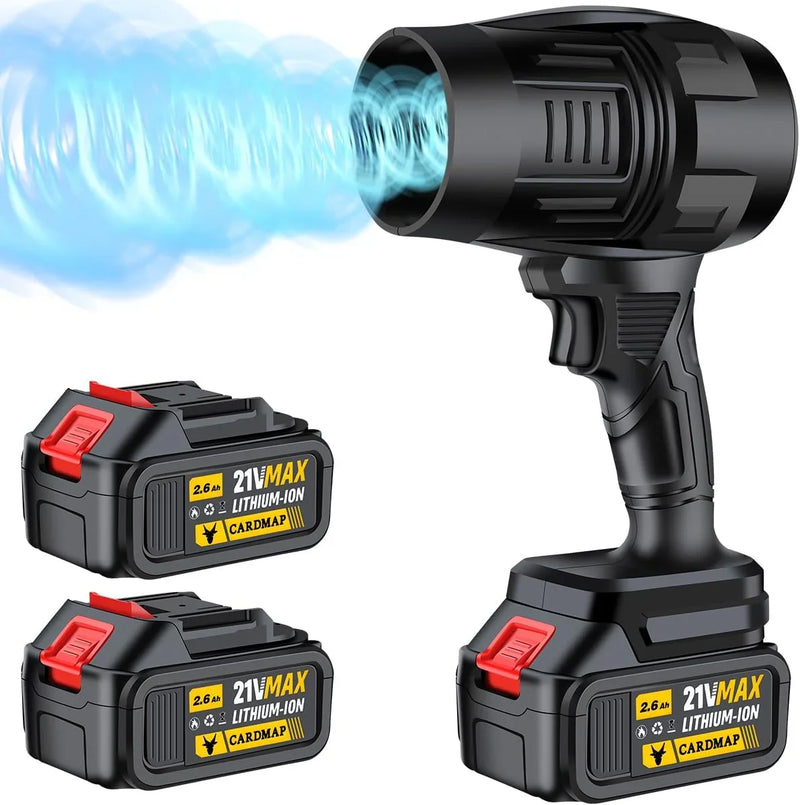 Electric Cordless Leaf Blower, Handheld Electric Leaf Blower, Mini Jet Dry Blower Fan with 2 Packs 2.6Ah Batteries and Charger, Violent Turbo Jet Blower for Lawn, Patio, Outdoors, Car, Home I5034