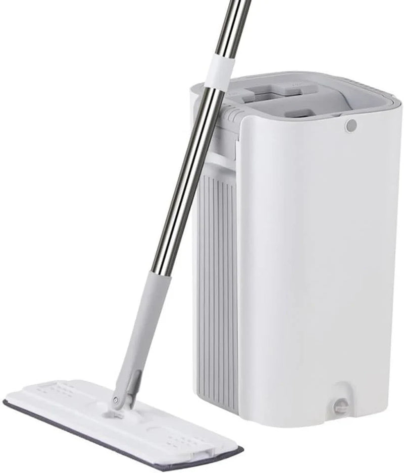 A handless flat mop set, suitable for household cleaning, with a mop bucket that can be used for both dry and wet cleaning. C69